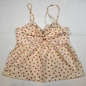Madewell Worn-Once Women’s Adjustable Strawberry & Cream Top with Bow & Cutout